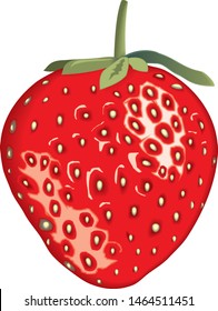 Strawberry 3d vector icon isolated on white background. Realistic sweet fruit.