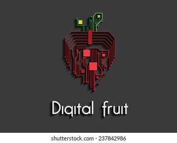 Strawberry abstract digital concept