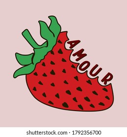 strawberry amour abstract,Graphic design print t-shirts fashion,vector,poster,card
