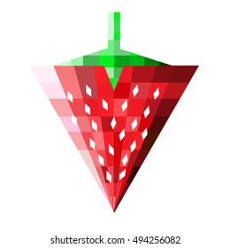 strawberry in art flat 2D