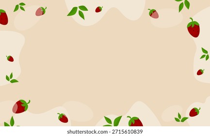 Fondo de fresa con espacios de copia. Vector de Anuncio de frutas.