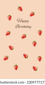  Strawberry , background , happy birthday , backdrop , fruit  