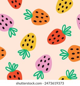 Strawberry Background Strawberries Pattern Summer Fruit Seamless Pattern