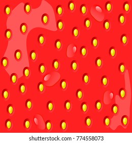 Strawberry background. The texture of the strawberry. Vector illustration