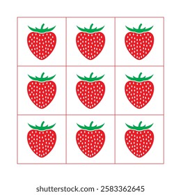 Strawberry Background Vector Art, Icons