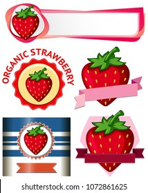 Strawberry Banner on White Background illustration