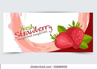 strawberry banner vector