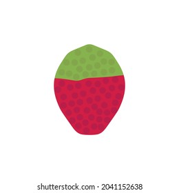 Strawberry Bauble Sketch Icon, On White Background