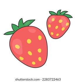 Strawberry berries isolated vector illustration. strawberries in rtro style

