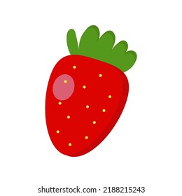 Strawberry berry in flat style on a white background