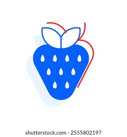 Strawberry, berry food icon. Restaurant line editable sign.  Public catering related icon. Menu category. Vector illustration in modern thin line style.