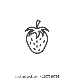 Strawberry berry line icon. linear style sign for mobile concept and web design. Allergen food outline vector icon. Symbol, logo illustration. Pixel perfect vector graphics