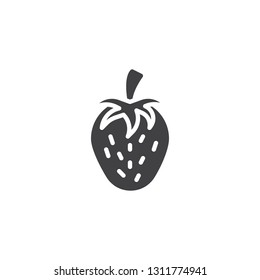 Strawberry berry vector icon. filled flat sign for mobile concept and web design. Allergen food simple glyph icon. Symbol, logo illustration. Pixel perfect vector graphics