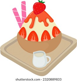 Strawberry Bingsu It's a dessert menu that everyone likes.