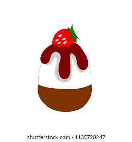 Strawberry bingsu vector.