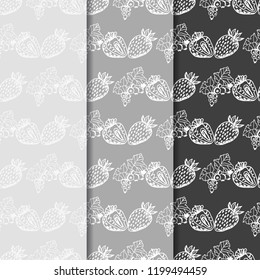 Strawberry and black currant seamless pattern berry