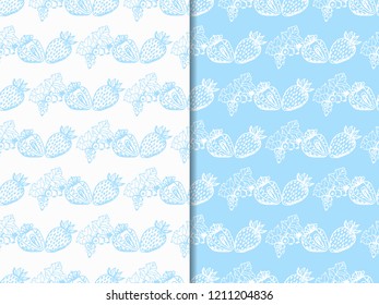 Strawberry and black currant seamless pattern berry