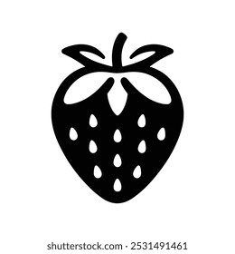 Strawberry black vector art design 