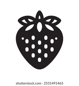 Strawberry black vector art design 