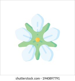Strawberry blossom Flat Icon Isolated On White Background