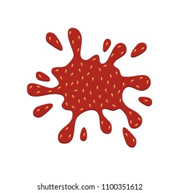 Strawberry blot on white background. Vector illustration.