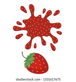 Strawberry blot on white background. Vector illustration
