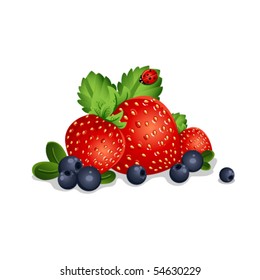 Strawberry and blueberry
