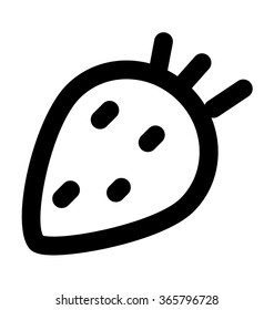 Strawberry Bold Line Vector Icon