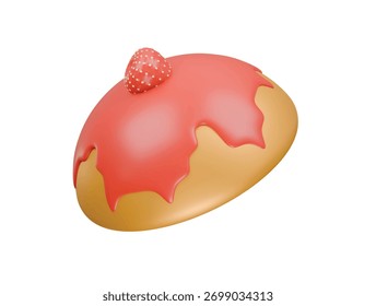 Erdbeerbrot Symbol 3D-Illustration rendern