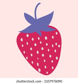 Strawberry. A bright berry. Valentine card. Vector symbols of love. valentine's day. A series of postcards in boho style.