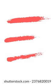 Strawberry brush set on white background. Paint strawberry brush stroke.