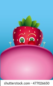 Strawberry bubblegum. Vector illustration.
