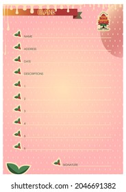 Strawberry cake blank pink for order filling or content