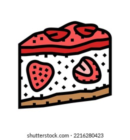 strawberry cake color icon vector. strawberry cake sign. isolated symbol illustration