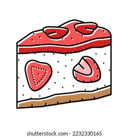 vector de color de pastel de fresa. cartel de pastel de fresa. ilustración de símbolo aislado