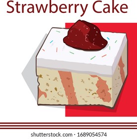 Strawberry Cake for design menu and package