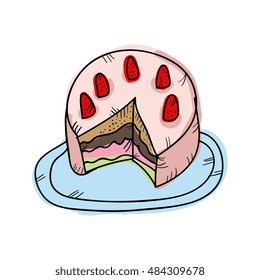 strawberry cake dessert