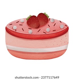Strawberry cake, dessert with fresh strawberries. Special food menu.