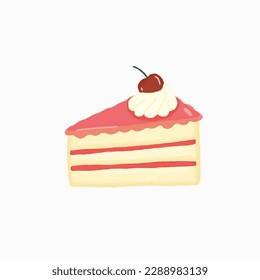 Arte vectorial del dibujo de la tarta de fresa
