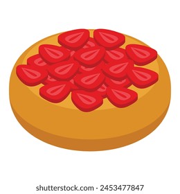 Strawberry cake icon isometric vector. Fruit american pie. Bakery cuisine