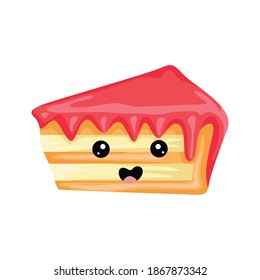 Strawberry cake looks happy for party