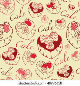 strawberry cake pattern