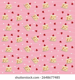 Padrão de bolo de morango para plano de fundo