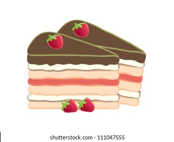 Strawberry Cake slices