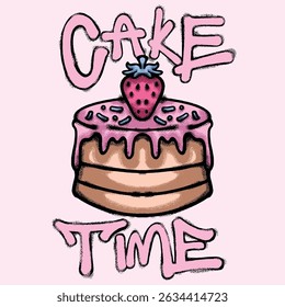 Strawberry cake Urban Streetwear t shirt design