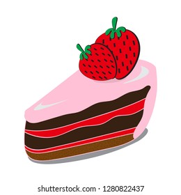 Strawberry cake vector