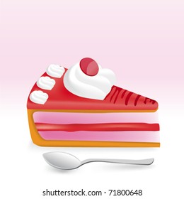 Strawberry cake in vector illustration