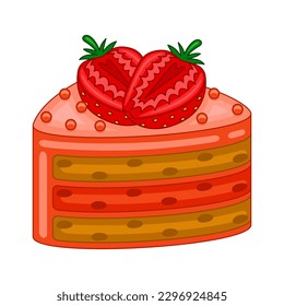 Strawberry cakes in vector illustration