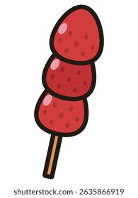 Strawberry candy icon, simple vector illustration