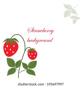 Strawberry card with white background
